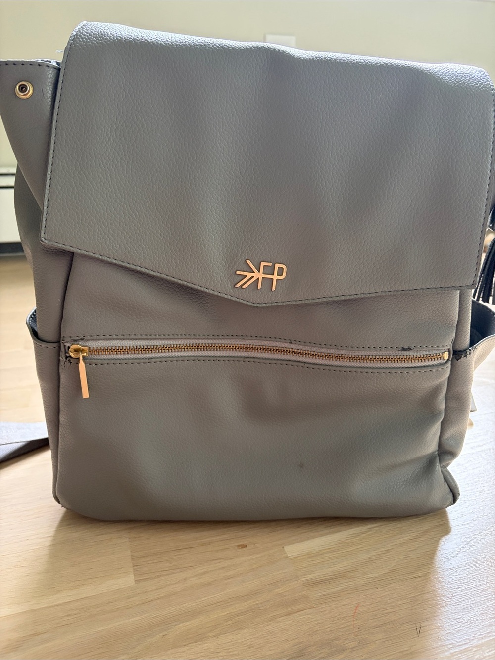 Freshly picked leather diaper bag